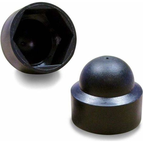 100 Stück - Senkkopfschrauben Mit Schutzkappe M8, Schlüsselweite 13 Mm - Kunststoff Schwarz
