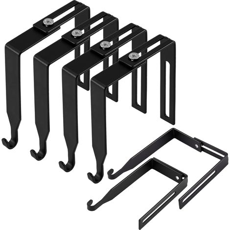 Set Von 4 Universellen, Verstellbaren Türhaken Für Metalltrennwände (schwarz)
