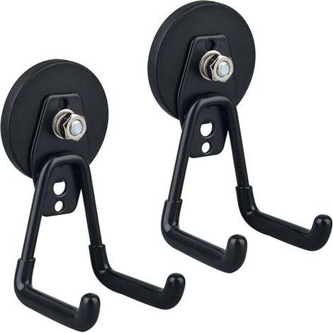 Starke Magnetische Garage-haken, 2er-pack Robuste Magnetische Utility-aufbewahrungshaken Mit Rutschfester Beschichtung Für Innen- Und Außenbereich (schwarz)