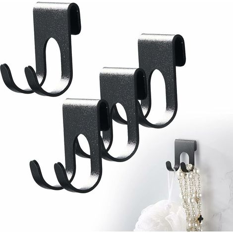 Noir 4-teiliges Set Selbstklebender Rasierhaken, Handtuchhaken, Edelstahl-haken Ohne Bohren, Rasiererhalter, Zusätzliche Haken Für Duschregal Im Badezimmer