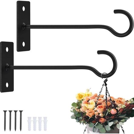 2er-set Metall-pflanzenhaken, 15,2 Cm, Für Hängende Vogelfutterhäuser, Blumenkästen, Laternen Und Windspiele (schwarz)