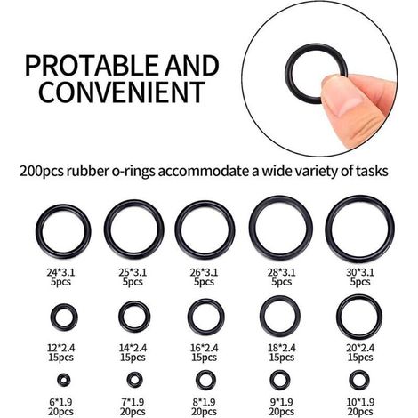200 Stück O-ring-dichtungen, 15 Größen Aus Gummi, O-ring Zur Abdichtung Von Isolierten Rohrleitungen In Der Sanitärinstallation