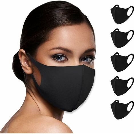 Waschbare Stoffmaske, Einlagig, 100 % Stoff, Unisex, Wiederverwendbare Stoffmasken Für Erwachsene, Kinder, Männer Und Frauen [schwarz - 10er Pack]