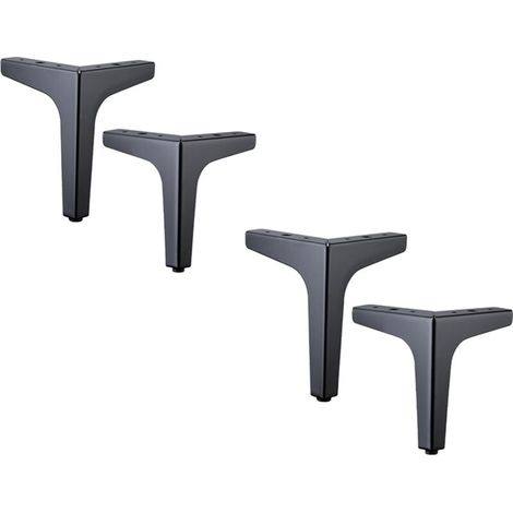 Satz Von 4 Metall-sofafüßen, 10 Cm, Metallfüße Für Couchtisch, Belastbar Bis 800 Kg, Schwarze Möbelfüße, Tischstütze Aus Schmiedeeisen/sofa, Fuß Für Tv-möbel