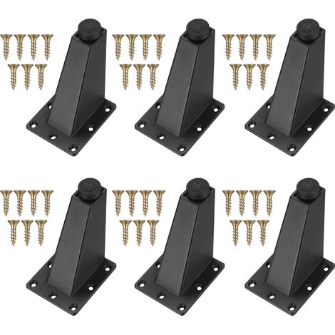 6 Stück Verstellbare Möbelfüße, Schwarze Metall-tischbeine Für Tisch, Schränke, Küche, Sofa Und Schreibtisch, 92 Mm