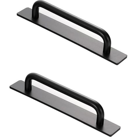 Selbstklebende Griffe, 2 Stück – Selbstklebende Tür- Und Fenstergriffe, Sofort Einsetzbare Türgriffe, Selbstklebende Aluminiumgriffe, Möbelgriffe (schwarz)