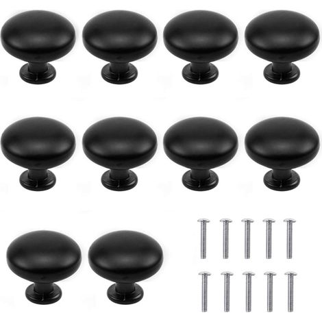 10 Stück Schwarze Türgriffe Für Schubladen, 30 Mm Möbelknöpfe, Einzigartige Runde Einloch-knöpfe Für Schubladen, Türknöpfe, Möbelgriffe Für Schrank, Kleiderschrank, Küche, Kinderzimmer