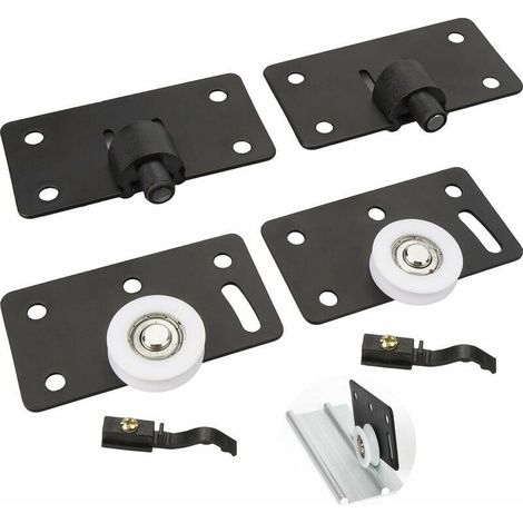 2er-pack Schiebetürschienen-set, 30 Mm Nylon-laufrollen Für Schiebetüren In Schränken, Kleiderschränken Und Garderoben (schwarz)