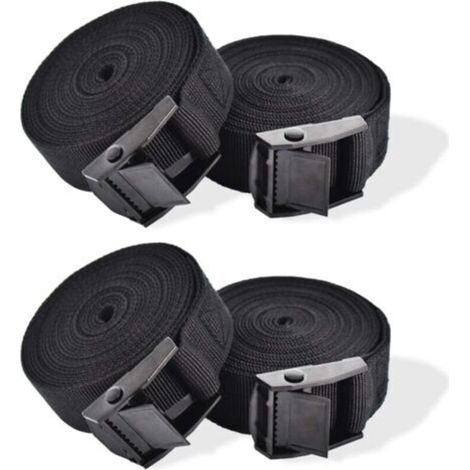 Spanngurt, 4 Stück Ratschenspanngurt Verzurrriemen Spanngurt Mit Schnalle Befestigungsgurt Für Motorrad Auto Fahrradträger Gepäck 2,5 Cm X 1 M
