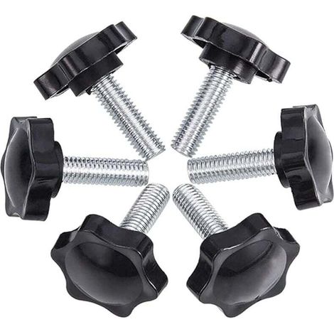 6er-pack M8x25mm Rändelschrauben, Kunststoff-sterngriff Mit Knopf Zur Befestigung - Jusch