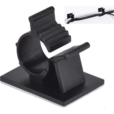 Klebe-kabelclips, Verstellbar, Für Die Verwaltung Von Glasfaserkabeln, Kabel- Und Schnurbinder Für Zuhause Oder Büro, Schwarz (60er Pack)