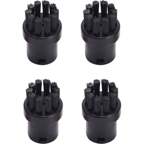 Satz Von 4 Runden Ersatzbürsten Für Dampfreiniger Karcher Sc1 Sc2 Sc3 Sc4 Sc5 Sc7 (schwarz)