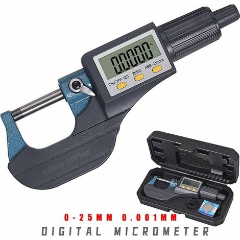 Elektronisches Mikrometer 0–25 Mm – Präzision 0,001 Mm – Gut Ablesbares Lcd-display – Langlebiger Edelstahl