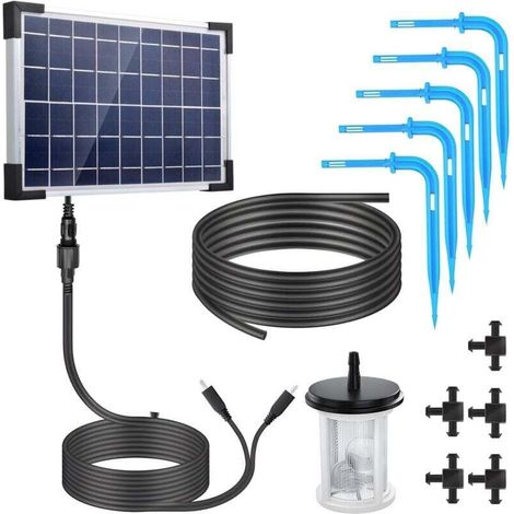 Tropfbewässerung, Automatische Tropfbewässerungs-sets, Solarbetriebene Automatische Bewässerung Mit Timer + 30 M Schlauch, Automatisches Bewässerungssystem Für Garten Und Balkonpflanzen