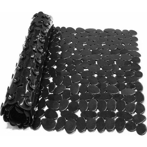 Rutschfeste Duschmatte, Rechteckige Rutschf Pebbles-duschmatte Mit Saugnäpfen, Antimykotische Bad- Oder Duschmatte 88x40 Cm (schwarz)