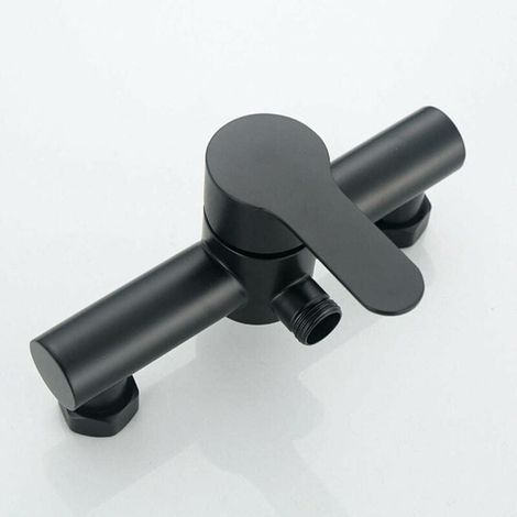 Schwarze Edelstahl-wandmischer-duscharmatur – Hochglanz-chrom-finish – Keramikventil Gegen Auslaufen – Wandmontage