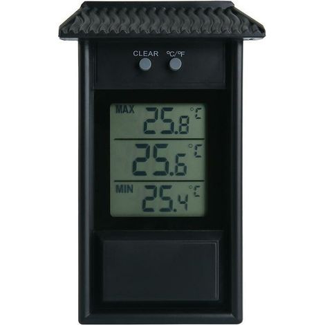 Wasserdichter Elektronischer Außenthermometer Mit Speicher – 13,2 X 8 X 3 Cm, Schwarz, 1 Stück