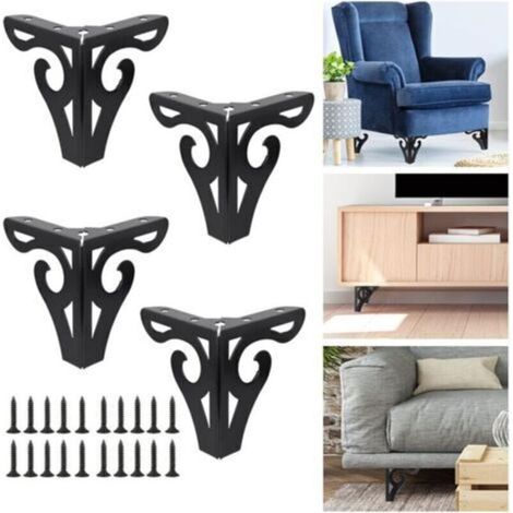 4er-set Moderne Schwarze Metall-möbelfüße, Tischbeine, Ersatz-sofabeine, Dreieckige Tischbeine Mit Schrauben Für Diy-projekte, Sofa, Tisch, Schrank (10 Cm Höhe)