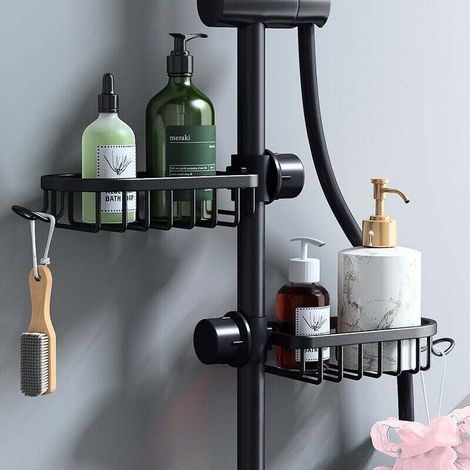 2er-set Duschregale Ohne Bohren – Edelstahl Sus304 – Befestigung Mit Schrauben An Stangen Von 18 Bis 27 Mm – Halter Für Shampoos Und Duschgels
