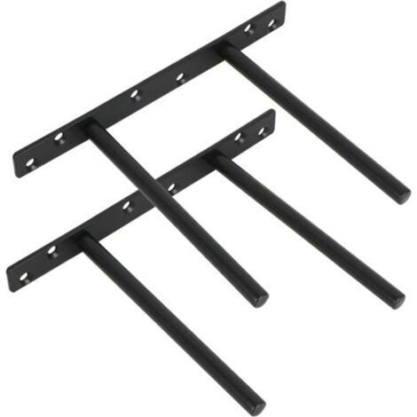 2er-set Halterungen Für Unsichtbare Regale, Metallhalterungen Für Schwebende Holzregale, Wandmontierte Verdeckte Befestigung, Matte Schwarze Edelstahl-oberfläche, 2 Stück