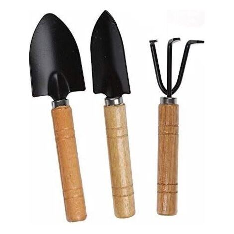 3 Stück Gartenwerkzeuge, Kleine Schaufel, Rechen Und Spaten Mit Holzgriff Für Topfpflanzen, Sicheres Werkzeug Für Kinder Für Innen- Und Außenbereich - Fei Yu