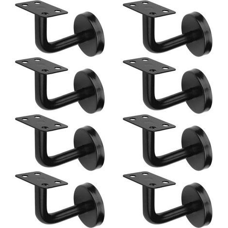8er-set Treppenhandlauf-halterungen, Edelstahl-treppengeländer-halterungen, Maximale Tragkraft 60 Kg, Für Innere Und Äußere Treppengeländer (schwarz)