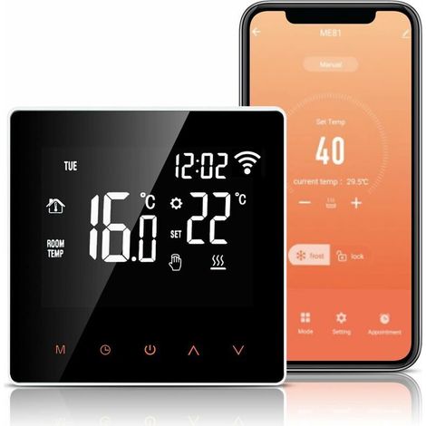 Wlan-thermostat, Thermostat Für Elektrische Fußbodenheizung 16a, Kompatibel Mit Alexa, Google Home Und Tuya-app, Programmierbares Heizthermostat Mit Großem Lcd-bildschirm
