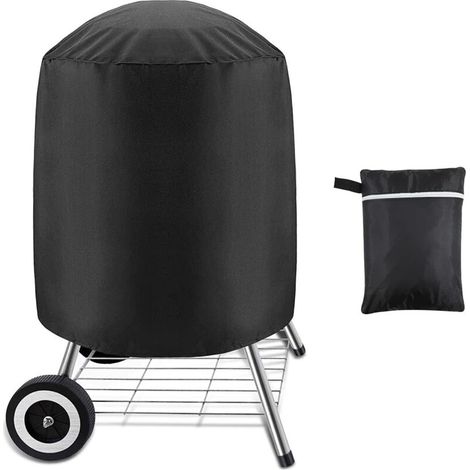 1er Pack, Abdeckung Für Holzkohlegrill, Wasserdichte Abdeckung Für Outdoor-grill, Runder Grill, Schwarz, (70 X 70 Cm)