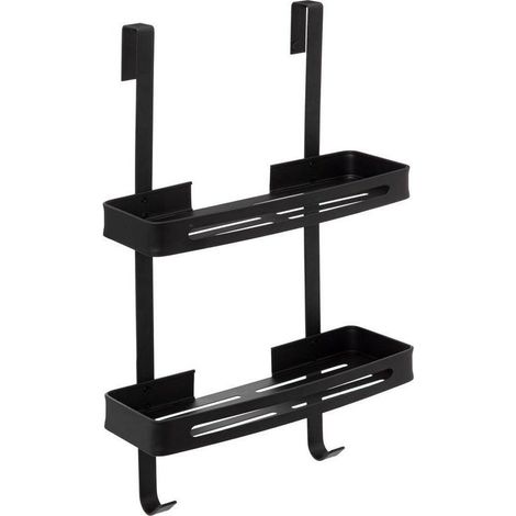 2-stufiger Duschhalter Mit Klebestreifen, Schwarz Blackalu - 5five