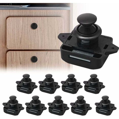 Satz Von 10 Druckknopf-verriegelungen Für Schränke, Schlüssellose Riegel, Einstellbar Für 15-18 Mm Dicke, Geeignet Für Boot, Wohnmobil Und Yacht