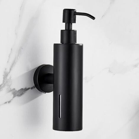Verstellbarer Wandseifenspender Aus Mattem Edelstahl, Schwarz – 200 Ml – Für Badezimmer, Spüle Oder Küche – Praktische Pumpe