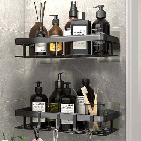 Duschregal, 2er-set, Duschablage, Ohne Bohren, Wandmontiertes Aufbewahrungsregal Für Badewanne, Für Badezimmer/küche/schlafzimmer