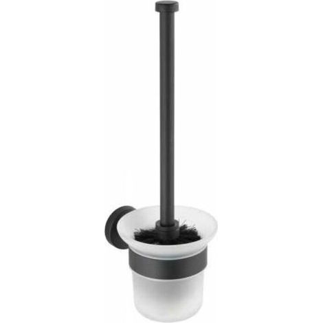Wc-bürste Bosio Black, Wandmontierte Wc-bürste, Schwarze Wc-bürste, Edelstahl, 10x35x14 Cm, Mattschwarz