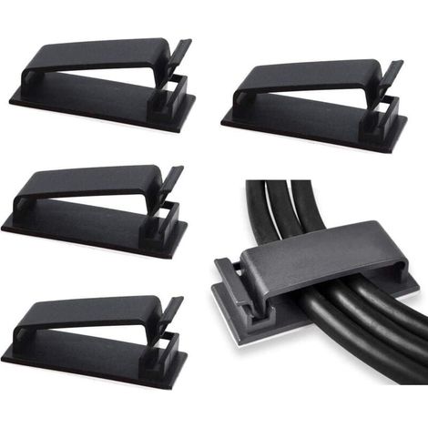 Satz Mit 50 Selbstklebenden Kabelclips (schwarz), Kabelorganizer, Kabelklammern, Kordelhalter Für Tv, Pc, Ethernet-kabel Unter Dem Schreibtisch, Home-office-schreibtisch.