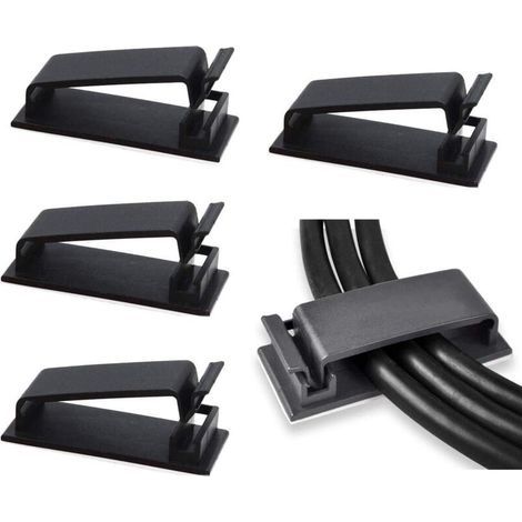 50er Set Selbstklebender Kabelclips (schwarz), Kabelorganizer, Kabelclips, Kordelhalter Für Tv, Pc, Ethernet-kabel Unter Dem Schreibtisch, Home-office-schreibtisch.