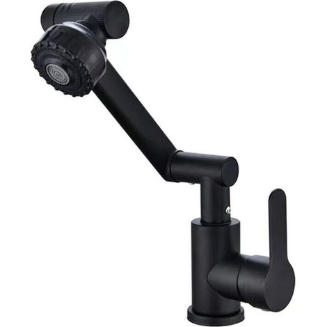 Robinet Cuisine Rabattable, 1080° Flexible Rotation Mitigeur Cuisine,robinet Evier Sous Fenêtre En Acier Inoxydable Noir
