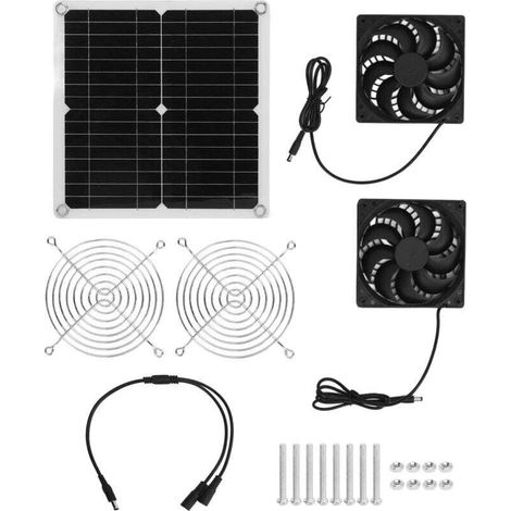 Solarbetriebener Abluftventilator, 20 W Wasserdichter Solarventilator, Usb-solarventilator Mit Solarpanel Für Wohnmobile, Gewächshäuser, Häuser, Tierställe Und Hühnerställe A