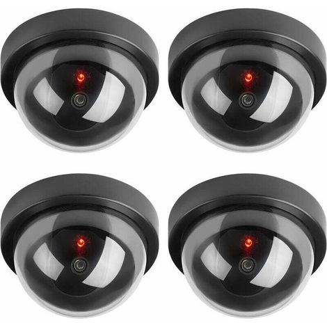 Attrappen Von Überwachungskameras, Falsche Cctv-dome-kamera Mit Blinkender Led-leuchte Für Unternehmen, Geschäfte, Häuser, Innen- Und Außenbereich (4er-pack)