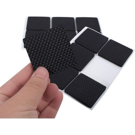 12er-set Rutschfeste, Selbstklebende Bodenschutzpads Aus Schwarzem Gummi Für Sofa, Tisch, Stuhl Und Möbel – Trp-gummipads Zum Möbelschutz