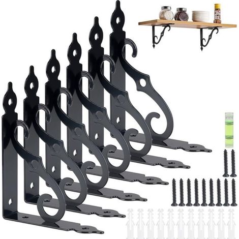 6 Stück Wandregal-winkelhalter, Eckstütze, Dreieckige 90-grad-winkelhalter Mit Schrauben Und Dübeln Für Garage, Küche, Garten, Schlafzimmer (140 X 110 Mm, 40 Kg)