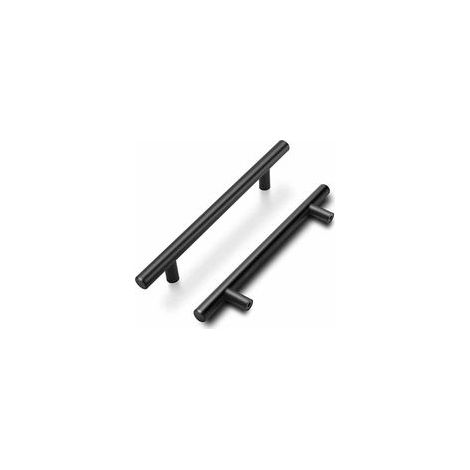 Set Aus 15 Küchenmöbelgriffen, 188 Mm, Schwarze Küchentürgriffe, Möbelgriff Schwarz, Küchengriff Mit 188 Mm Lochabstand, Mattes Finish Aus Edelstahl
