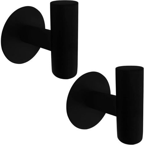 2er-set Schwarze Wandhaken Für Das Badezimmer, Türhaken Aus Edelstahl, Selbstklebend Und Robust Für Bad, Flur Und Schlafzimmer.