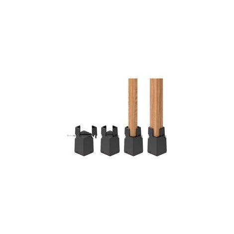 Verstellbare Schwarze Möbelerhöher, 7,5 Cm, Mit Klemme Für Bett-, Tisch-, Sofa- Und Schreibtischfüße. Robust Für Stuhlfüße Von 2 Bis 4 Cm.