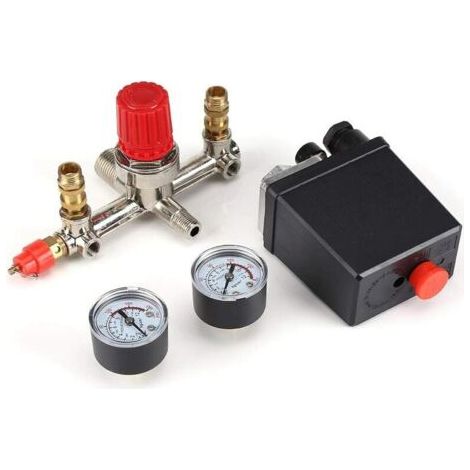 Vtizikl Druckschalter - Manometer Regler Manometer Luftkompressor Ventil Schalter Steuerung Druckschalter Kompressor Zubehör