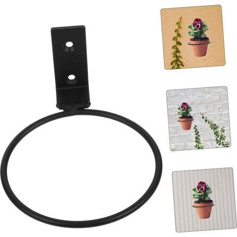 Flexibler Wandhalter Für Blumentöpfe Aus Eisen, Durchmesser 20 Cm, Schwarz, Geeignet Für Garten Und Balkon, 1 Stück