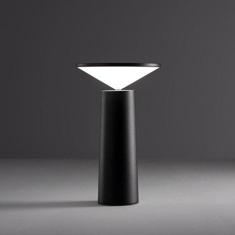 Kabellose Led-tischlampe, Usb-aufladbare Schreibtischlampe, Dimmbare Touch-nachttischlampe Ohne Kabel, 3 Farben, Für Innen-/außenbereich, Restaurant, Bar, Ip54, Schwarz
