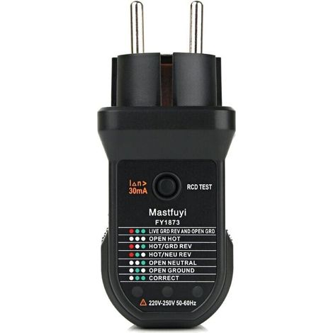 Steckdosentester, Fortschrittlicher Rcd-steckdosentester, Automatischer Tester Zur Erkennung Der Erdungs-, Neutral- Und Phasenpolarität Elektrischer Schaltkreise, Leckstromtester Für Steckdosen - Liai