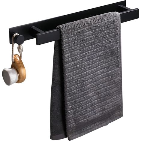 Badetuchhalter Duschtuchhalter Wandtrockner Aus Edelstahl - 40 X 6 X 4,5 Cm (15,7 X 2,3 X 1,7 Zoll), Schwarz