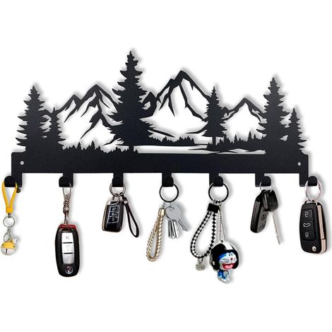Metall-schlüsselanhänger, Schwarz, 25 X 12,5 Cm, 1 Stück Wandhaken Für Schlüssel Wandclip Für Schlüssel Aufbewahrungshaken