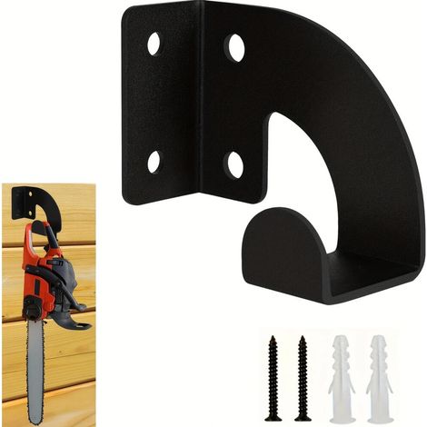 Robuste Halterung Für Kettensägen - Kettensägenhalterung Für Garten, Garage, Werkstatt, Schwarzes Metall